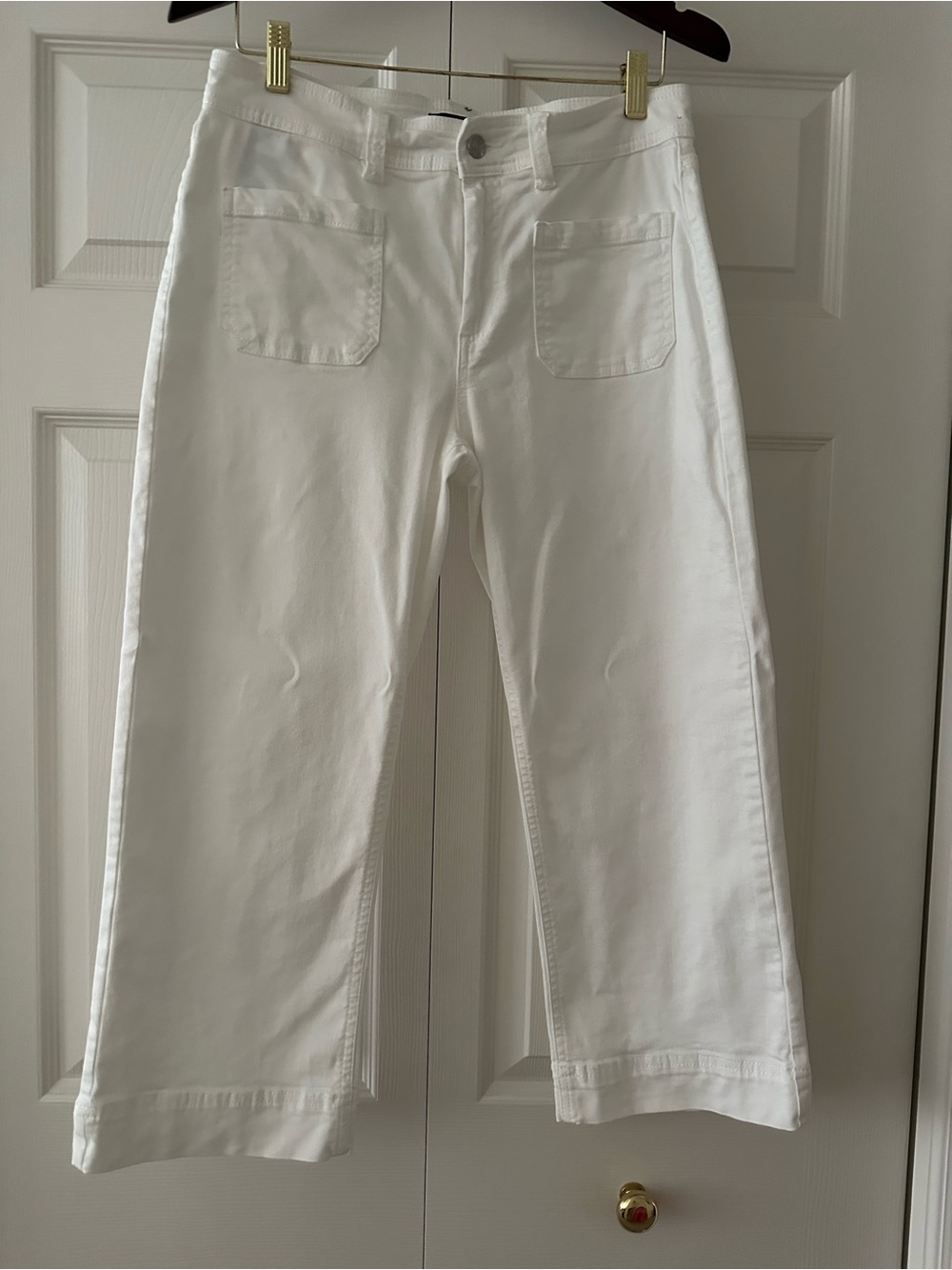 Buffalo David Bitton White Cropped Straight Jeans